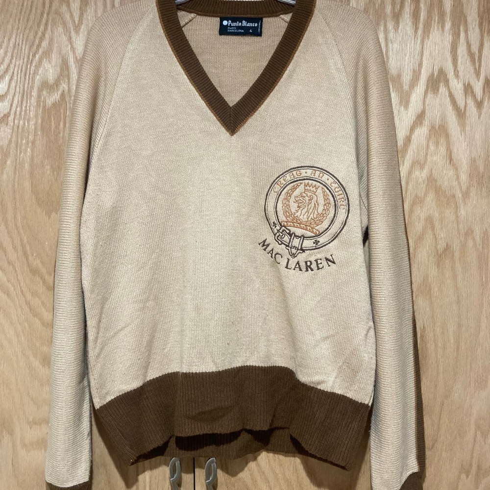 Polo by Ralph Lauren Women's Cream and Brown Sweater